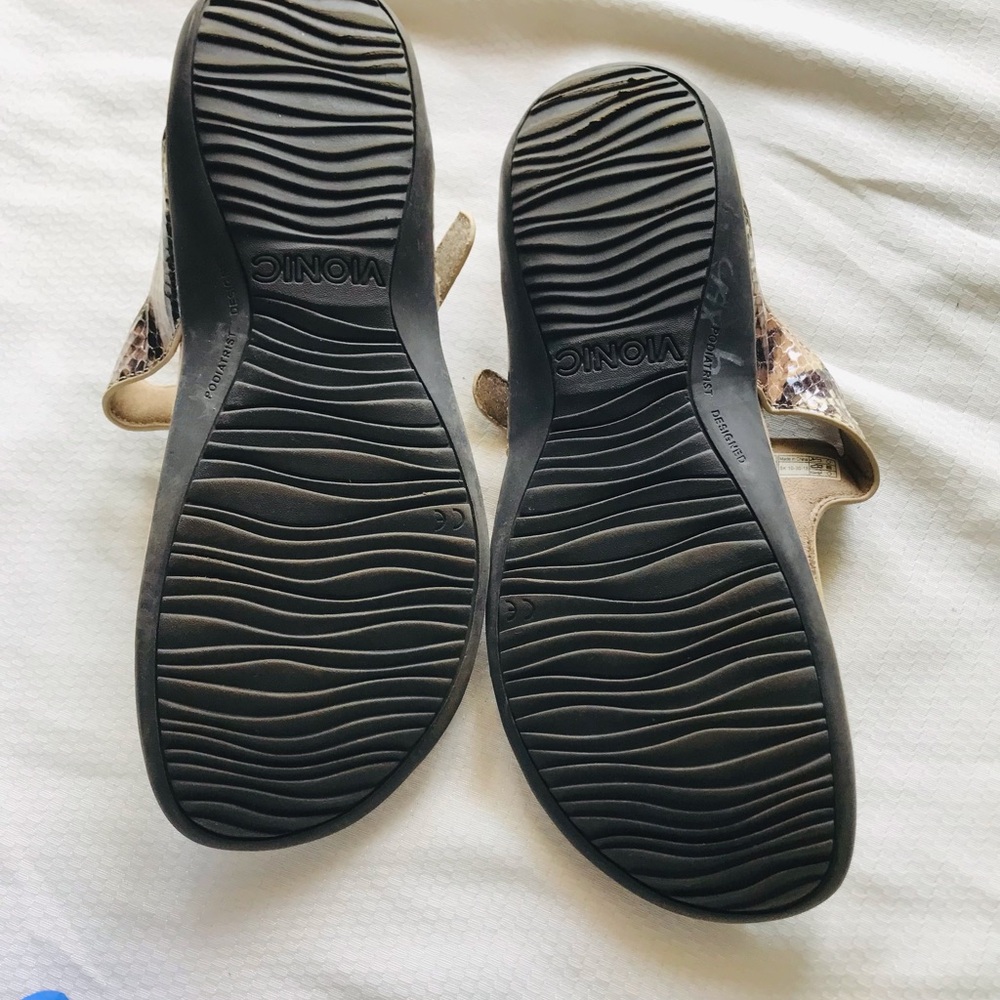 Vionic Snake Print Sandals With Toe Loop - image 5